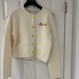 Cream Cardigan with Gold Buttons